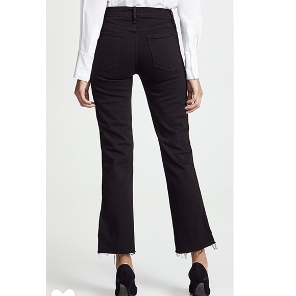 Frame Le high Straight Velvet Tux Step Up Hem Jean in Noir Sz 25 NWT - Picture 3 of 9
